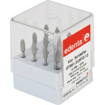 Csiszoló (661), Turbina (FG, Ø 1,6 mm, ISO 314, 19 mm) ISO 25 Csúcs, finom, Szilíciumkarbid - Kerámia, 7 mm, 12 darab