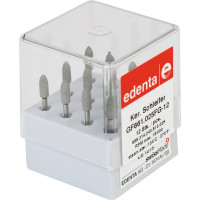 Csiszoló (661), Turbina (FG, Ø 1,6 mm, ISO 314, 19 mm) ISO 25 Csúcs, finom, Szilíciumkarbid - Kerámia, 7 mm, 12 darab