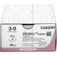 VICRYL™ RAPIDE - 36 darabos csomag, ungefärbt, 45 cm, FS2, USP 3-0, Stärke 2 - V2930H VICRYL™ RAPIDE - 36 darabos csomag, ungefärbt, 45 cm, FS2, USP 3-0, Stärke 2 - V2930H