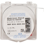 Matrizenband - Rolle 1 m Band, Breite 7 mm, Stärke 0,05 mm - 831-603-00 Matrizenband - Rolle 1 m Band, Breite 7 mm, Stärke 0,05 mm - 831-603-00