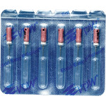 CC+Bur (353), K-Fúró, Fogantyú - műanyag ISO 6 röntgenopák, ISO színkódolt, Nemesacél, 21 mm, 6 darab