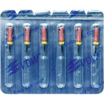 CC+Bur (353), K-Fúró, Fogantyú - műanyag ISO 6 röntgenopák, ISO színkódolt, Nemesacél, 25 mm, 6 darab