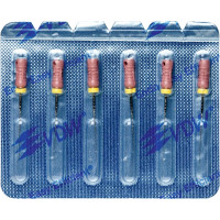 CC+Bur (353), K-Fúró, Fogantyú - műanyag ISO 6 röntgenopák, ISO színkódolt, Nemesacél, 25 mm, 6 darab