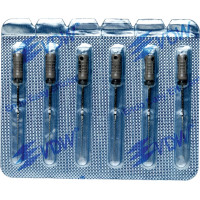 CC+Bur (353), K-Fúró, Fogantyú - műanyag ISO 8 röntgenopák, ISO színkódolt, Nemesacél, 31 mm, 6 darab