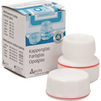 Kappengläser aus Simplex-Opalglas, 1 darab, mit rotem Ring