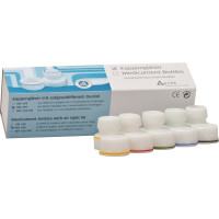 Sapkásüveg, autoklávozható, kék, Opál üveg, 5x1 darab