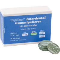 TOPDENT® Gummipolierer, 10 darab, grün, 22 x 1 mm, Rad, für NEM