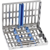 ALUMINIUM TRAY - 1 db, Kassette 18 x 14 cm, für 8 Instrumente, kék - PN182066-2