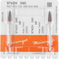 Diamantpolierer 9742, gyémánt-kerámia-polírozó, fekete, ISO 040, HP, 2 darab