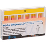 alpha Guttapercha (28 mm) (4 %) (ISO 20), Guttapercha-csúcs, ISO 20 rózsaszín, Guttapercha, 28 mm, 60 darab