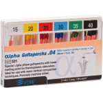 alpha Guttapercha (28 mm) (4 %) (ISO 15-40), Guttapercha-csúcs, ISO 15-40 rózsaszín, Guttapercha, 28 mm, 6x10 darab