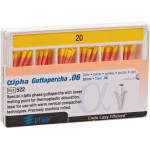 alpha Guttapercha (28 mm) (6 %) (ISO 20), Guttapercha-csúcs, ISO 20 rózsaszín, Guttapercha, 28 mm, 60 darab