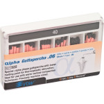 alpha Guttapercha (28 mm) (6 %) (ISO 40), Guttapercha-csúcs, ISO 40 rózsaszín, Guttapercha, 28 mm, 60 darab