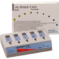 IPS e.max (CAD) (Sirona) (C 14) (Medium Opacity) (2), CAD/CAM-blokk (Kerámia), téglalap alakú, biokompatibilis, Üvegkerámia, 5 darab