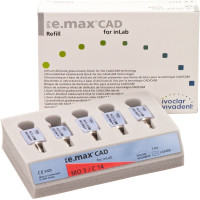 IPS e.max (CAD) (Sirona) (C 14) (Medium Opacity) (3), CAD/CAM-blokk (Kerámia), téglalap alakú, biokompatibilis, Üvegkerámia, 5 darab