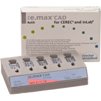 IPS e.max (CAD) (Sirona) (C 14) (Medium Opacity) (4), CAD/CAM-blokk (Kerámia), téglalap alakú, biokompatibilis, Üvegkerámia, 5 darab