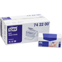 TORK® weiches Waschtuch Premium - Karton 8 x 135 Stück 30 cm x 32 cm, 1-lagig, Weiß - 742200
