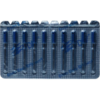 Idegtű (F), Fogantyú - műanyag sterilen csomagolva, kék, Nemesacél, 21 mm, 10 darab