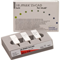 IPS e.max (ZirCAD) (Sirona) (40) (Medium Opacity) (0), CAD/CAM-blokk (Kerámia), téglalap alakú, biokompatibilis, Cirkonium-dioxid ( ZrO<sub>2</sub> ), 3 darab