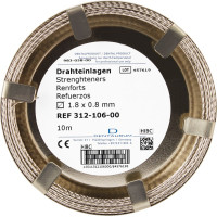 Drahteinlagen Rolle 10 m verseilt, flach gewalzt, Ø 1,80 x 0,80 mm