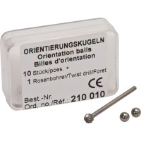 Orientierungskugeln - Packung 10 Orientierungskugeln, Ø 5 mm, 1 Rosenbohrer - 210010 Orientierungskugeln - Packung 10 Orientierungskugeln, Ø 5 mm, 1 Rosenbohrer - 210010