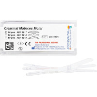 Clearmat Matrizen - 50 darabos csomag, Höhe 4,5 / 6,3 mm, Stärke 0,075 mm, Molar, MOD - 5917 Clearmat Matrizen - 50 darabos csomag, Höhe 4,5 / 6,3 mm, Stärke 0,075 mm, Molar, MOD - 5917