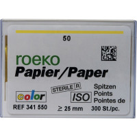 Color (ISO 50), Papírcsúcs, ISO 50 sterilen csomagolva, világossárga, Papír, 300 darab