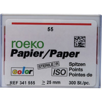 Color (ISO 55), Papírcsúcs, ISO 55 sterilen csomagolva, világospiros, Papír, 300 darab
