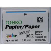 Color (ISO 60), Papírcsúcs, ISO 60 sterilen csomagolva, világosszürke, Papír, 300 darab