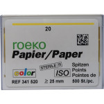 Color (ISO 20), Papírcsúcs, ISO 20 sterilen csomagolva, világossárga, Papír, 500 darab