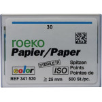 Color (ISO 30), Papírcsúcs, ISO 30 sterilen csomagolva, világosszürke, Papír, 500 darab