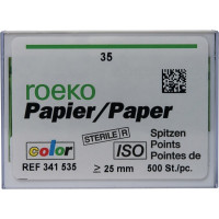 Color (ISO 35), Papírcsúcs, ISO 35 sterilen csomagolva, világoszöld, Papír, 500 darab