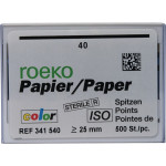 Color (ISO 40), Papírcsúcs, ISO 40 sterilen csomagolva, kék, Papír, 500 darab