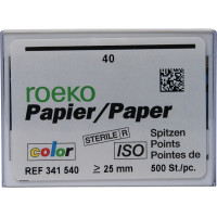 Color (ISO 40), Papírcsúcs, ISO 40 sterilen csomagolva, kék, Papír, 500 darab