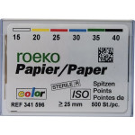 Color (ISO 15-40), Papírcsúcs, ISO 15-40 sterilen csomagolva, Papír, 500 darab