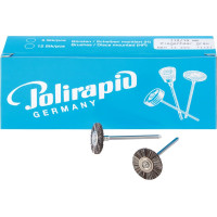 Miniaturbürste, polírozó korong/kefe, kecskeszőr, szürke, Ø 19 mm, 12 darab