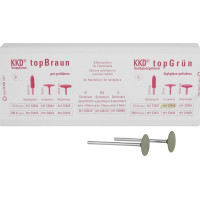 KKD top, Polírozó (Fém), Kézidarab (HP, Ø 2,35 mm, ISO 104, 44,5 mm) Lencse, zöld, Gumi, 12 darab