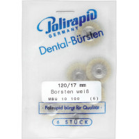 Miniaturbürste, polírozó kefe, sörte fehér, Ø 17 mm, szereletlen, 6 darab