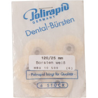 Miniaturbürste, polírozó kefe, sörte fehér, Ø 25 mm, szereletlen, 6 darab