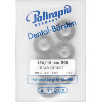 Miniaturbürste, drótkefe, acél, 0,08 mm, Ø 19 mm, szereletlen, 6 darab