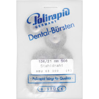Miniaturbürste, drótkefe, acél, 0,08 mm, Ø 21 mm, szereletlen, 6 darab