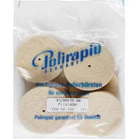 Filzscheibe, polírozó korong, filc, lapos, 51/50 x 10 mm, 6 darab
