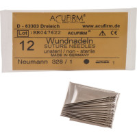 Wundnadeln - 12 darabos csomag, , gerade, Kohlenstoffstahl rund mit Federöhr, 0,65 x 26 mm 328/1 (Neumann) - 328 Neumann 1 Wundnadeln - 12 darabos csomag, , gerade, Kohlenstoffstahl rund mit Federöhr, 0,65 x 26 mm 328/1 (Neumann) - 328 Neumann 1