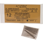 Wundnadeln - 12 darabos csomag, , gerade, Kohlenstoffstahl rund mit Federöhr, 0,65 x 23 mm 328/2 (Neumann) - 328 Neumann 2