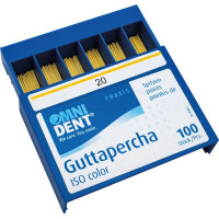 Omni (ISO 20), Guttapercha-csúcs, ISO 20 ISO színkódolt, röntgenopák, Guttapercha, 100 darab