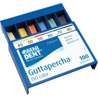 Omni (ISO 45-80), Guttapercha-csúcs, ISO 45-80 ISO színkódolt, röntgenopák, Guttapercha, 100 darab