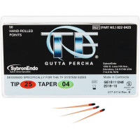 TF (Twisted Files) (4 %) (ISO 25), Guttapercha-csúcs, ISO 25 rózsaszín, Guttapercha, 4%, 100 darab