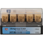 IPS Empress® CAD A-D for CEREC - 5 darabos csomag, méret I12, B3 HT - 602526 IPS Empress® CAD A-D for CEREC - 5 darabos csomag, méret I12, B3 HT - 602526