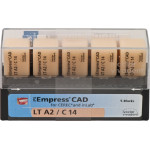 IPS Empress® CAD A-D for CEREC - 5 darabos csomag, méret C14, A2 LT - 602568 IPS Empress® CAD A-D for CEREC - 5 darabos csomag, méret C14, A2 LT - 602568