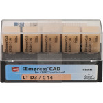 IPS Empress® CAD A-D for CEREC - 5 darabos csomag, méret C14, D3 LT - 602575 IPS Empress® CAD A-D for CEREC - 5 darabos csomag, méret C14, D3 LT - 602575